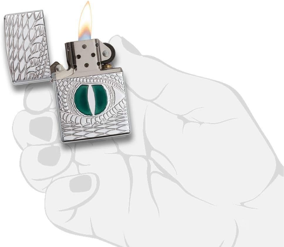 Zippo Armor Dragon's Eye Pocket Lighter, High Polish Chrome
