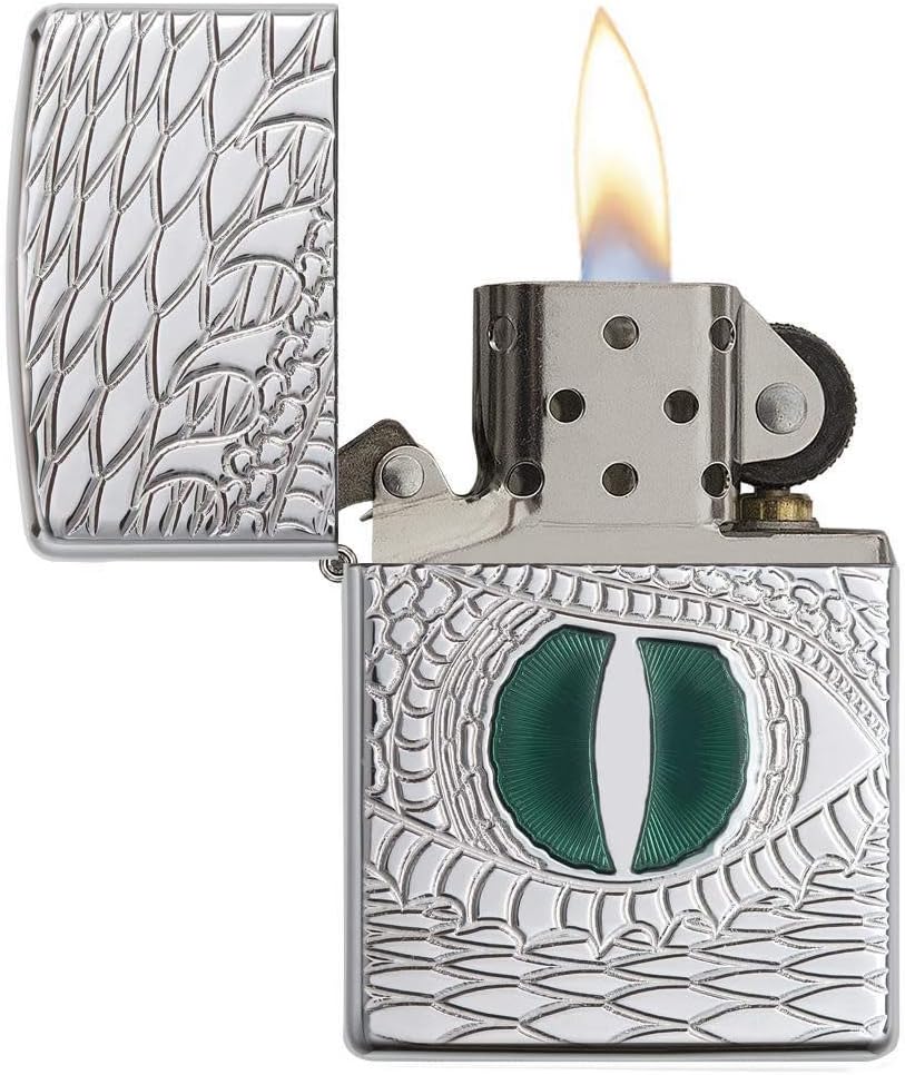 Zippo Armor Dragon's Eye Pocket Lighter, High Polish Chrome