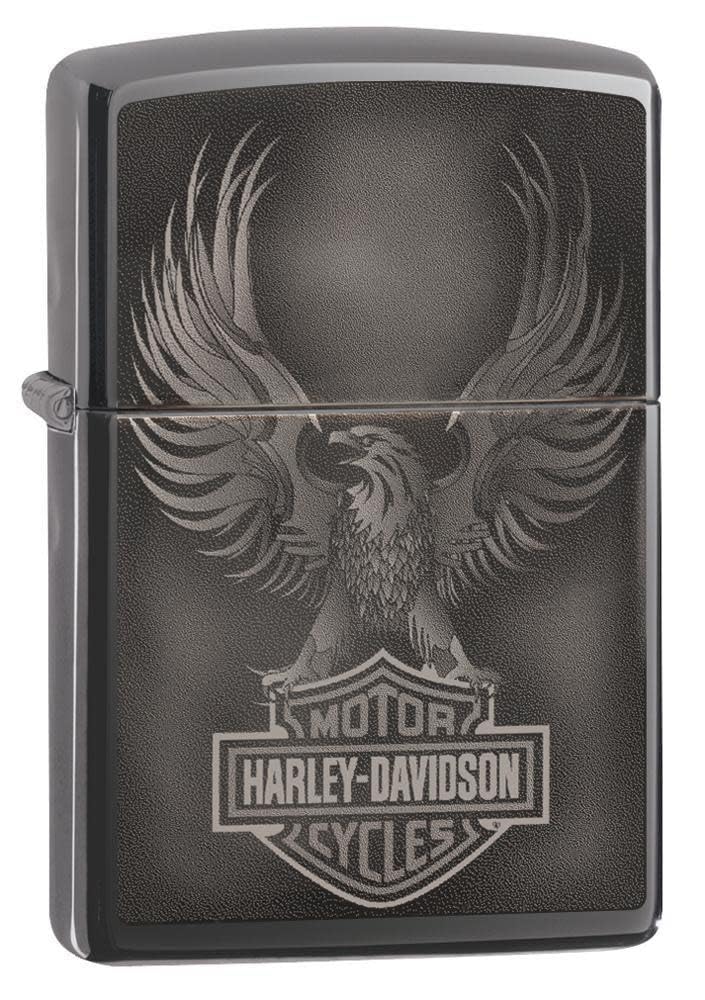 Personalized Zippo Harleey-Daviddson Windproof Oil Lighter Engraving - Christmas, Halloween & Valentines Day Gift (Black Ice)
