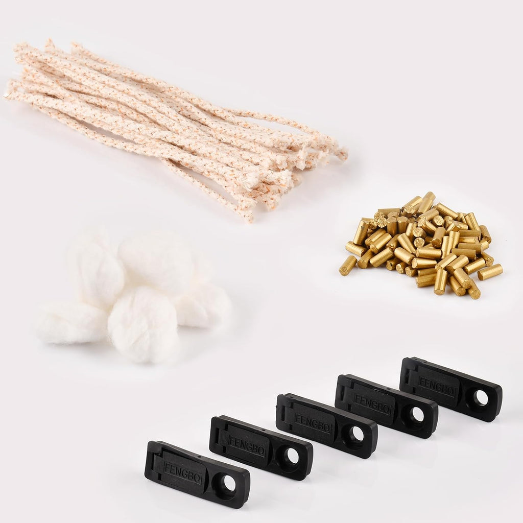 Ultimate Lighter Repair Kit for Kerosene Lighter Replacement Consumption（100Pcs Flint, 30Pcs Wick, Cotton Wadding & 5pcs Rubber Felt Pad）