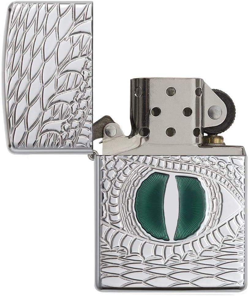 Zippo Armor Dragon's Eye Pocket Lighter, High Polish Chrome