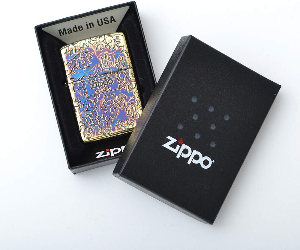 Zippo Classic Arabesque Logo Oxidized Gold Plating 5-Sides Etching Japan Limited