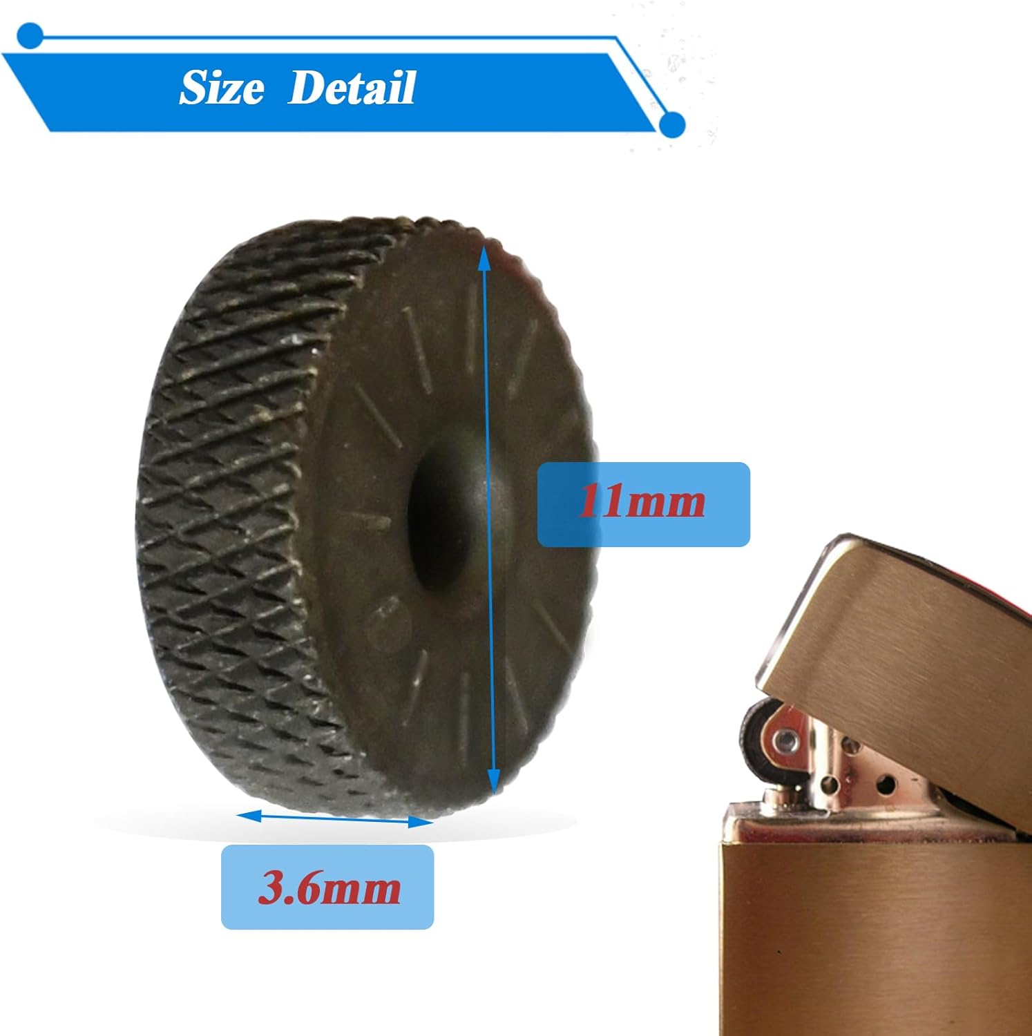 Universal Lighter Replacement Repair Kit for Oil Lighters, Black Flint Wheel