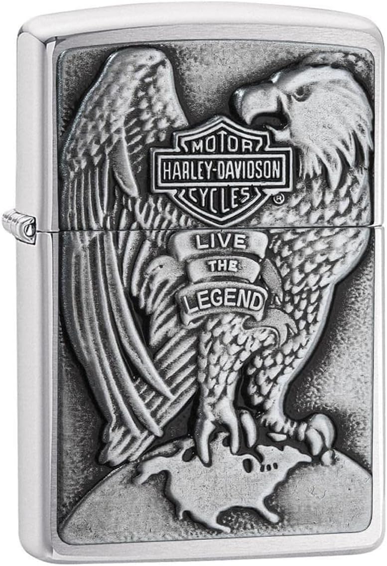 Personalized Zippo Harleey-Daviddson Windproof Oil Lighter Engraving - Christmas, Halloween & Valentines Day Gift (Globe)