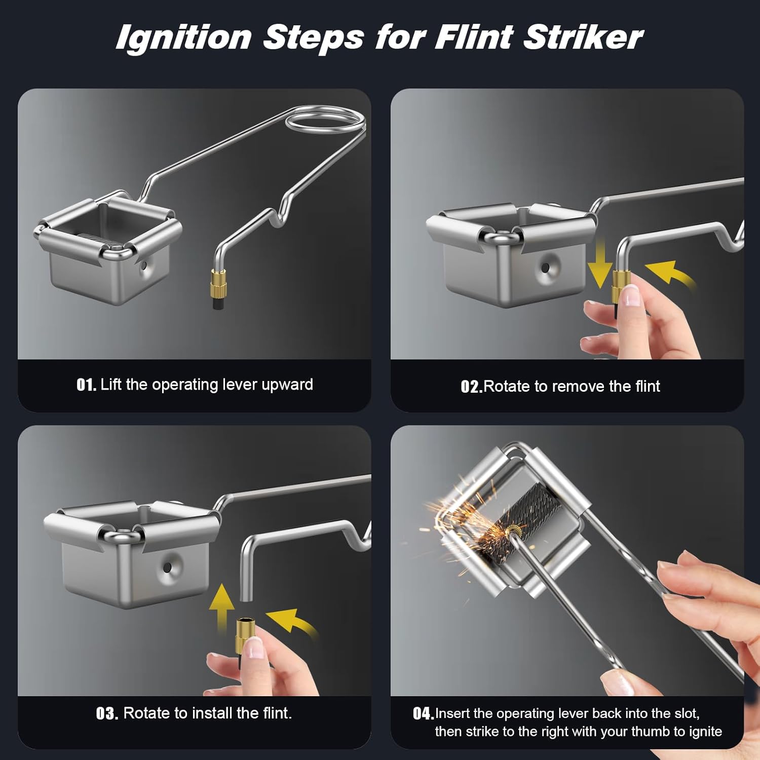 50Pcs Single Flint Lighter Flint Refills, Torch Replacement Flints for Single Flint Igniter,for Welding, brazing and Soldering(Flint Refills Strikers – 50 Pieces)