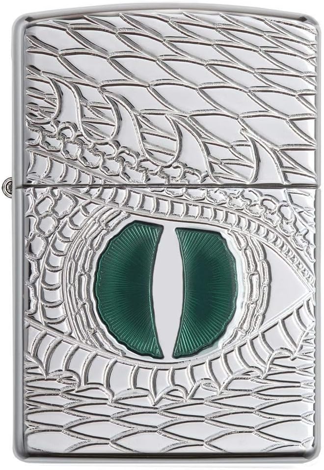 Zippo Armor Dragon's Eye Pocket Lighter, High Polish Chrome