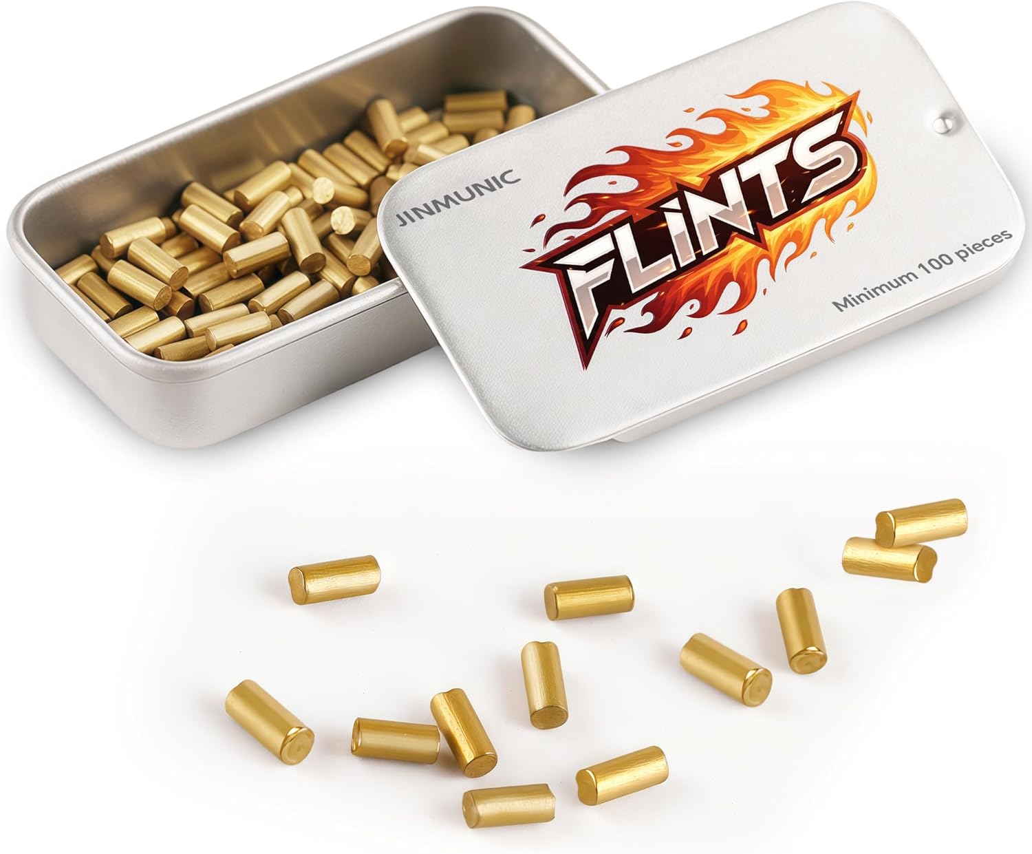 2.5mm Lighter Flint Refills (100pcs) - Universal Highgrade Flints Replacement Stones Compatible with Zippo and Dupont Lighters