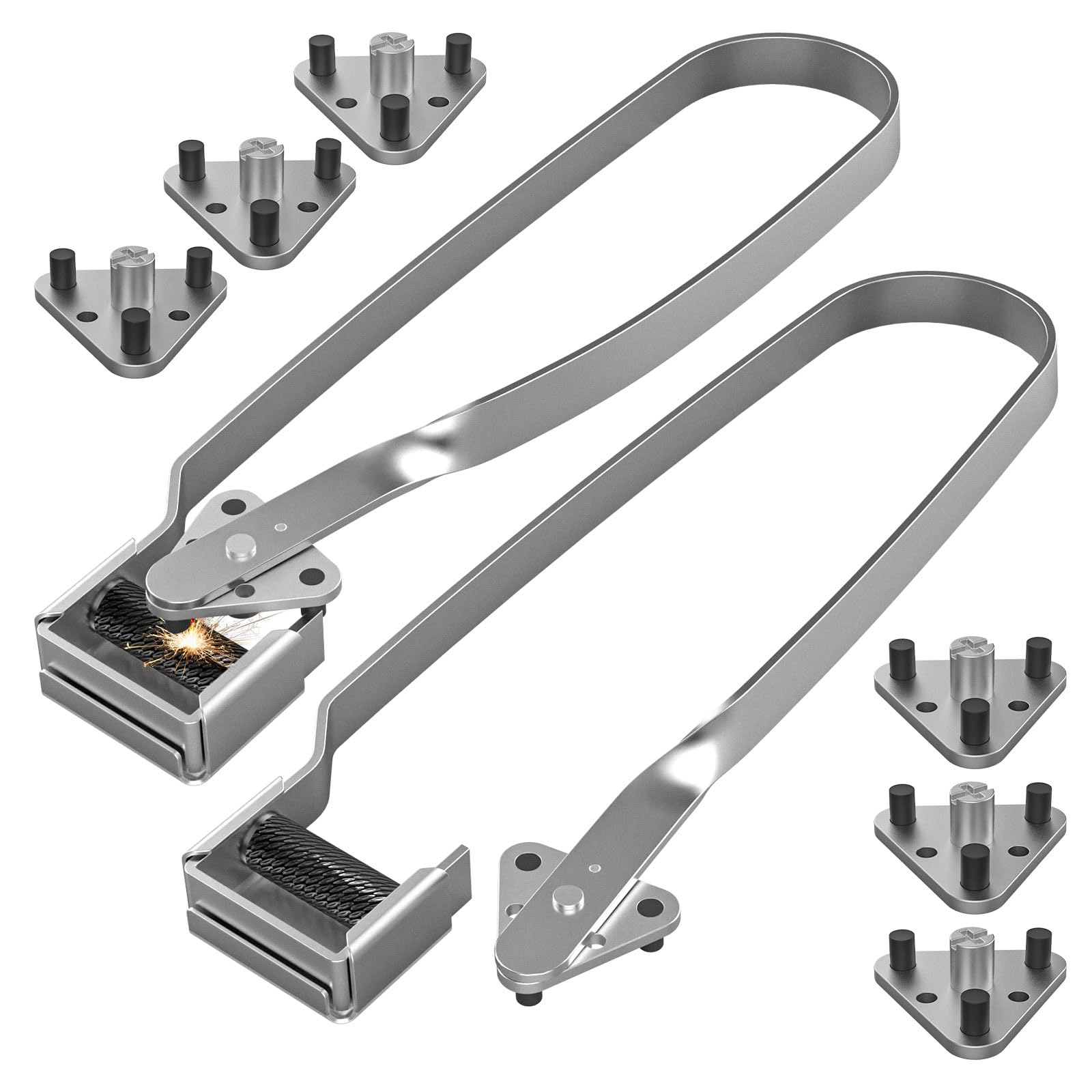 Single Flint Striker Spark Lighter, 2PCS Flint Torch Igniter with 20 Extra Flint Refills, for Welding, Brazing, and Soldering(2 Square Flint Strikers + 20 Replacement Flints)