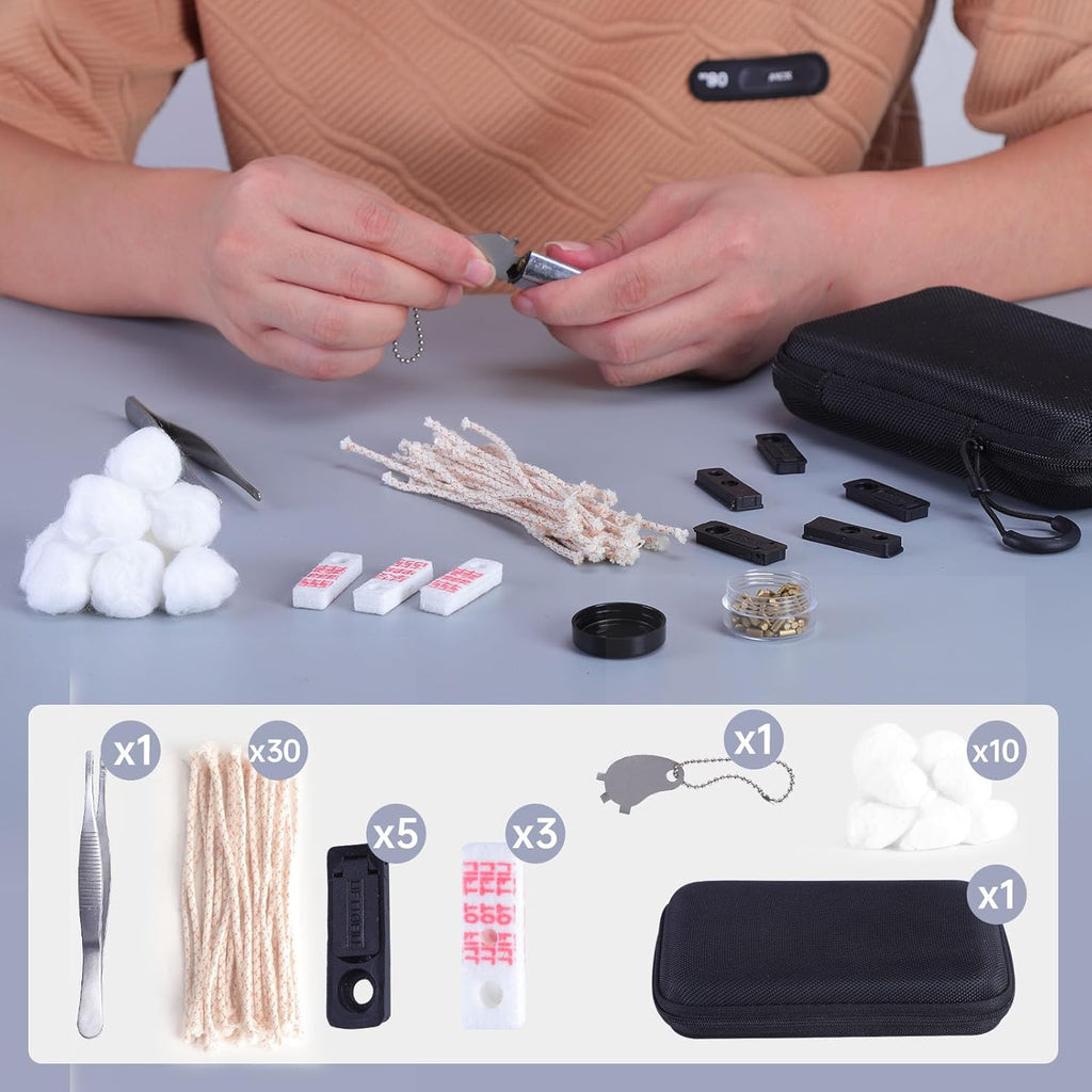 Lighter Repair Kit - Complete Maintenance Tools for Fluid & Petrol Lighters | Includes Flint, Wick, and Accessories | Vintage Lighter Repair Solution