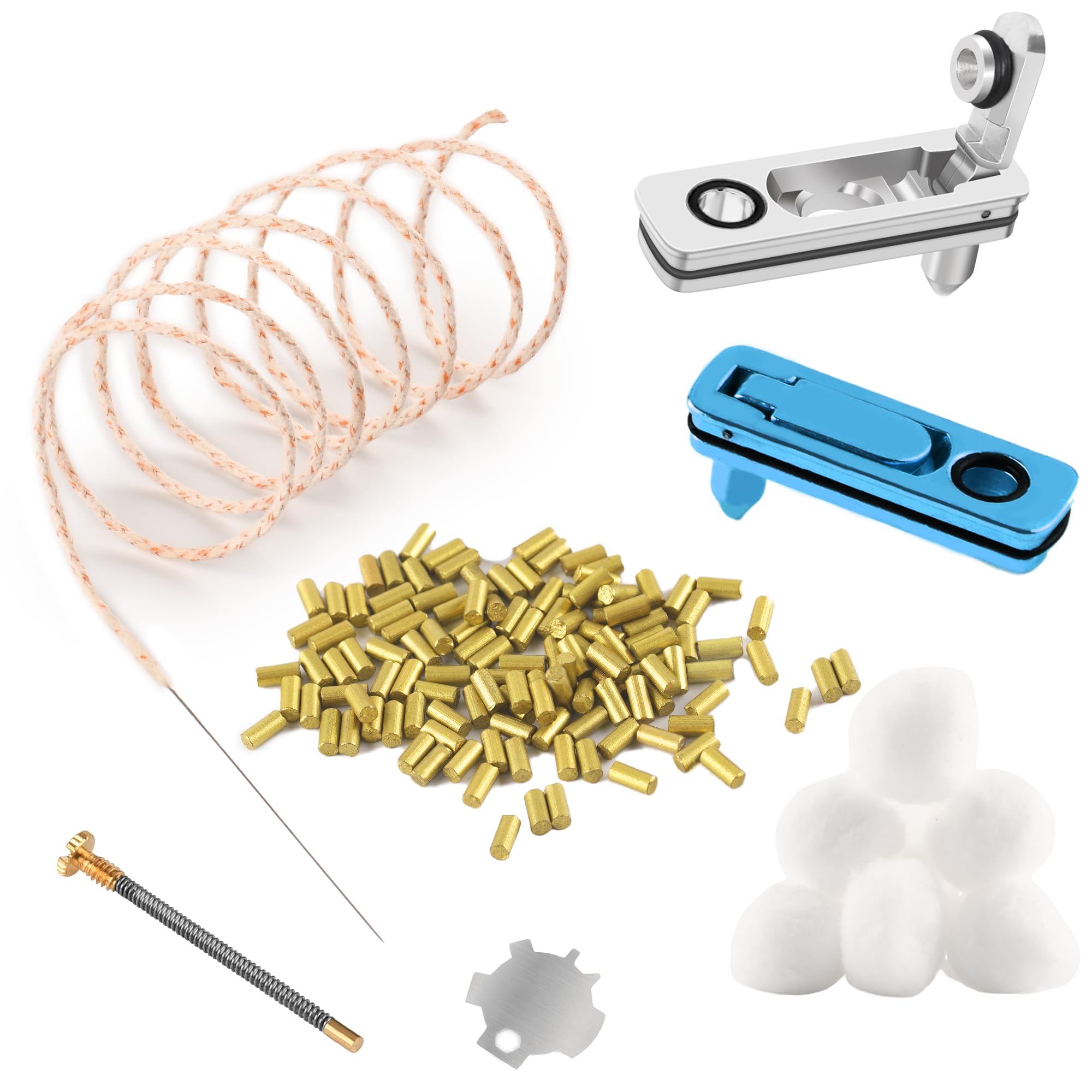 Ultimate Lighter Repair Kit for Kerosene Lighter Replacement Consumption（100Pcs Flint, 30Pcs Wick, Cotton Wadding & 5pcs Rubber Felt Pad）