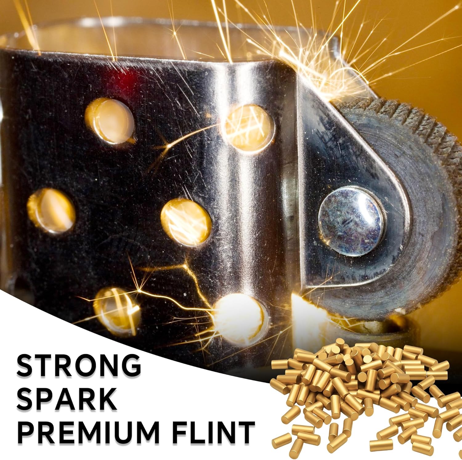 2.5mm Lighter Flint Refills (100pcs) - Universal Highgrade Flints Replacement Stones Compatible with Zippo and Dupont Lighters