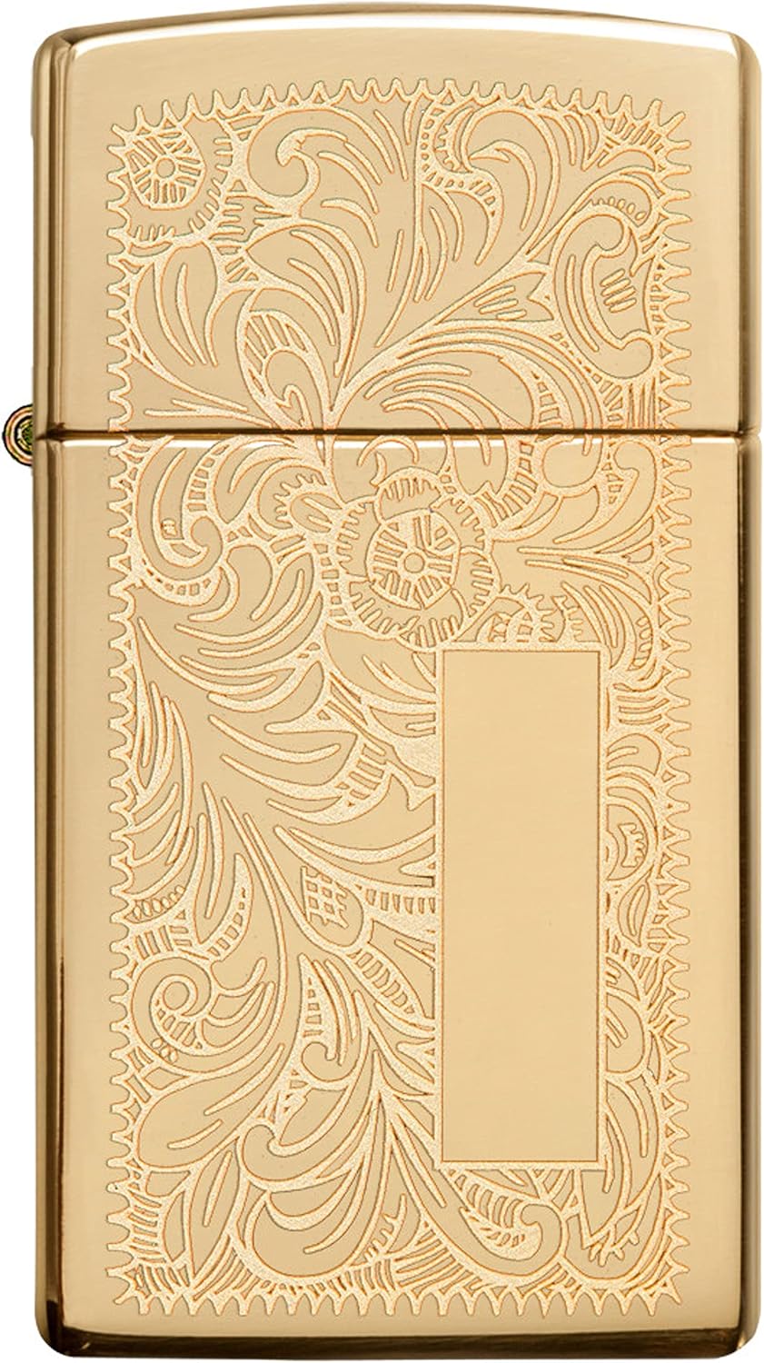Zippo Venetian Slim High Polish Brass Pocket Lighter