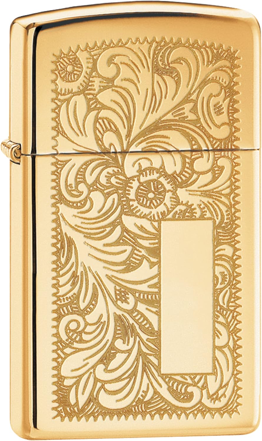 Zippo Venetian Slim High Polish Brass Pocket Lighter